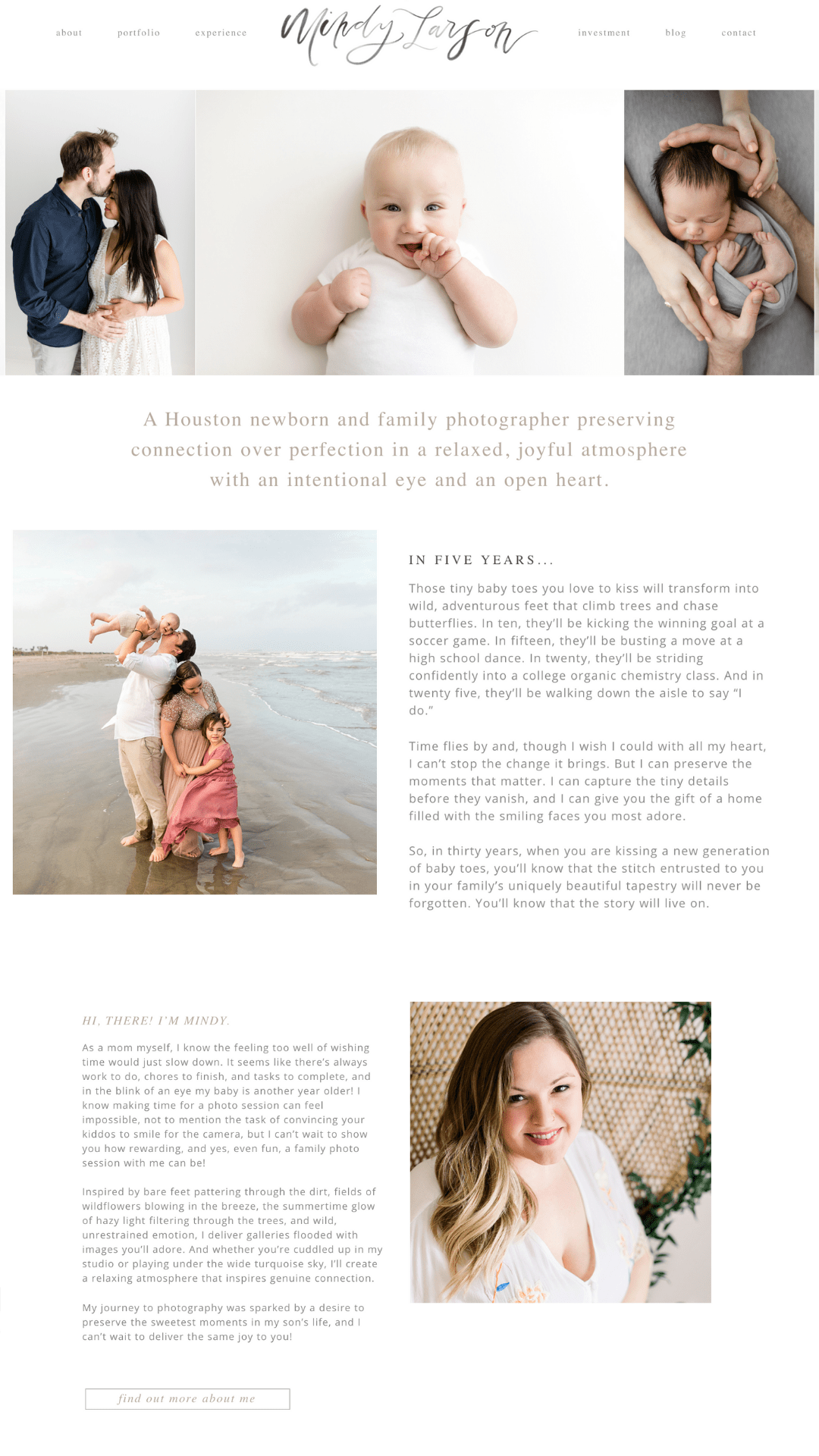 Mindy Larson Photography copywriting for photographers client of The Write Lens