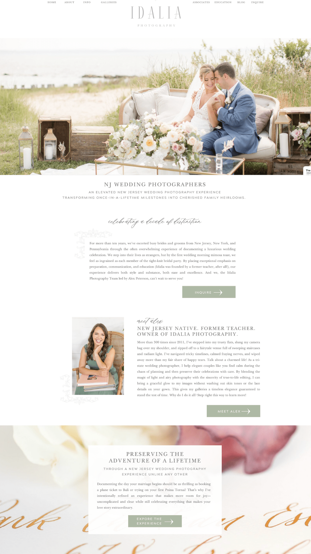 Idalia Photography copywriting preview for The Write Lens portfolio