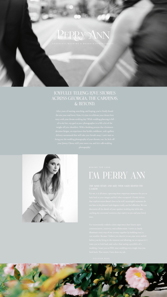 Perry Ann Photography website The Write Lens Client