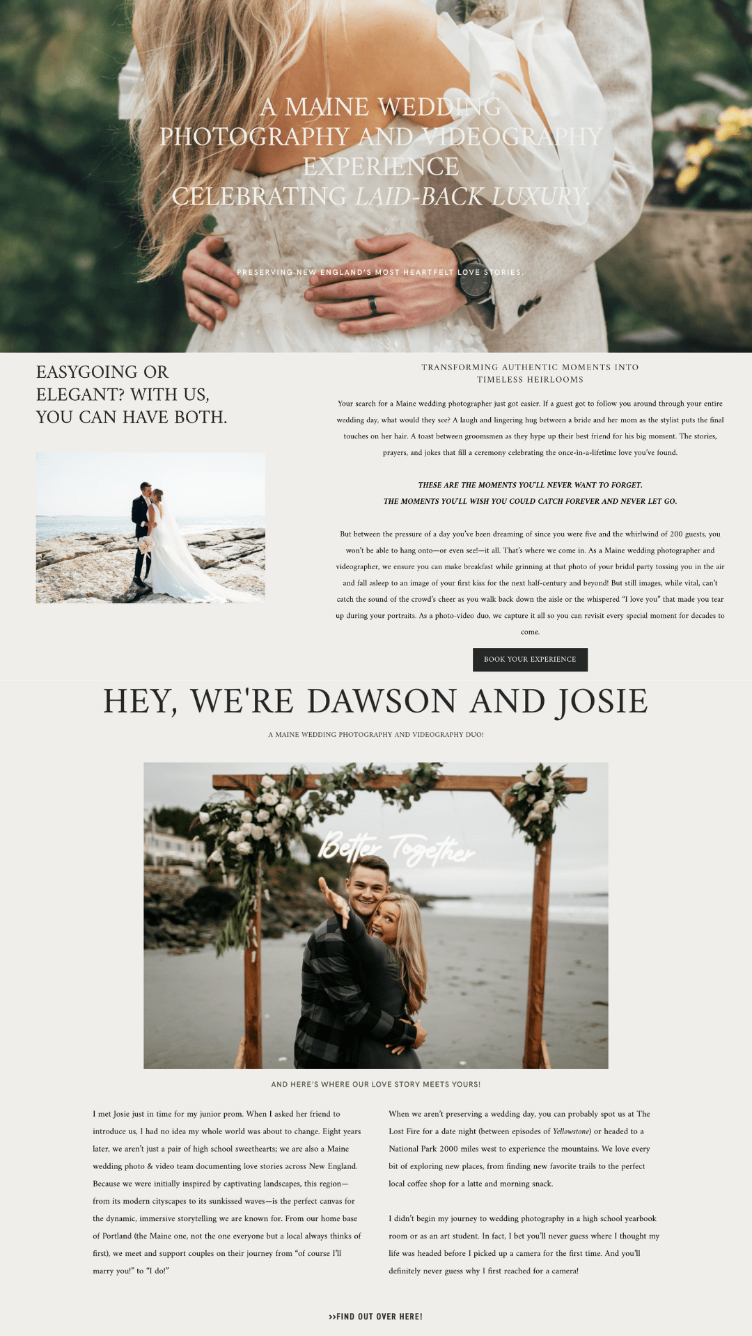 Dawson Renaud Photography website The Write Lens Client